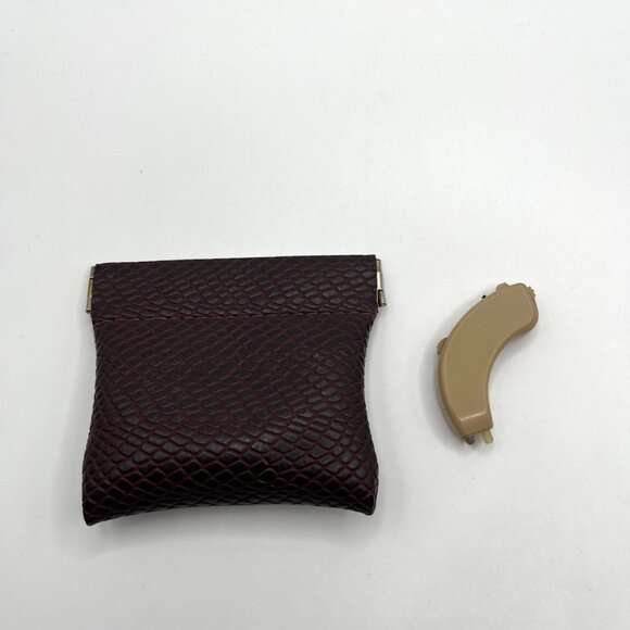 Vintage Oticon E 380P Beige BTE Analog Denmark Untested As-Is Case Hearing Aid - Picture 1 of 7